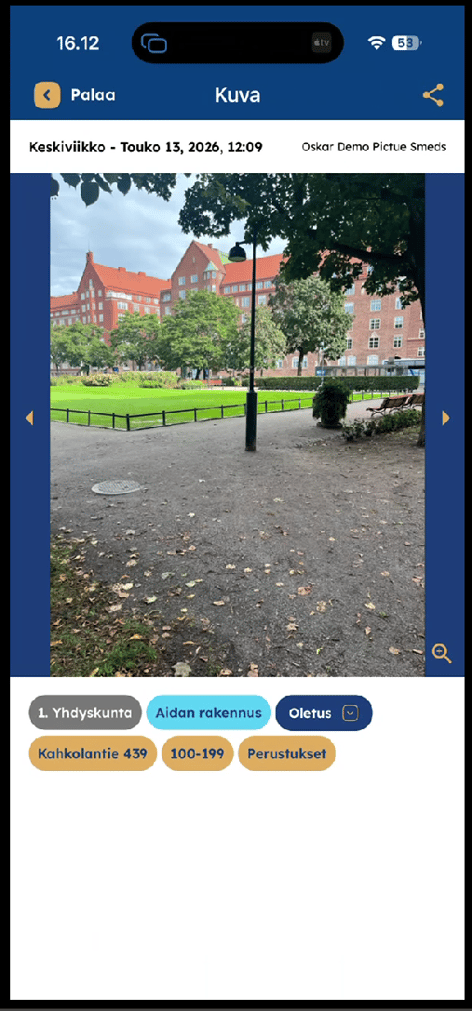 Mobiili - Kuvan esikatselu tai jako